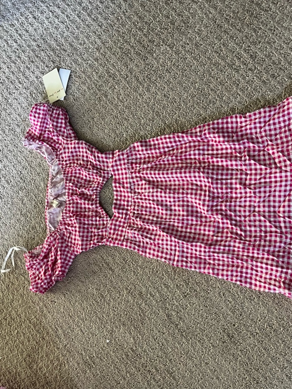 BeBop Pink Gingham Elastic Waist Skirt